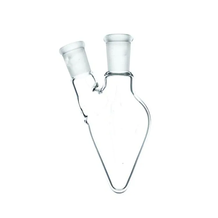 Kahe kaelaga jahvatatud boorsilikaatklaasist pirnikujuline kolb